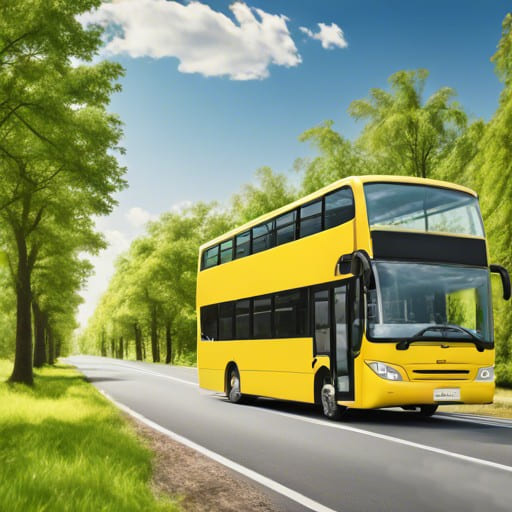 calatorii in moldova cu autobuzulm autocar galben calatoreste pe drum